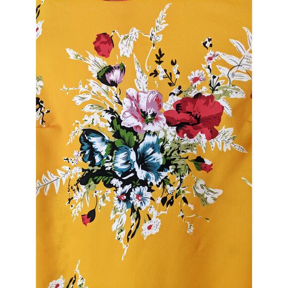 SHEIN Yellow Floral Shift Dress Size Small - Picture 8 of 11